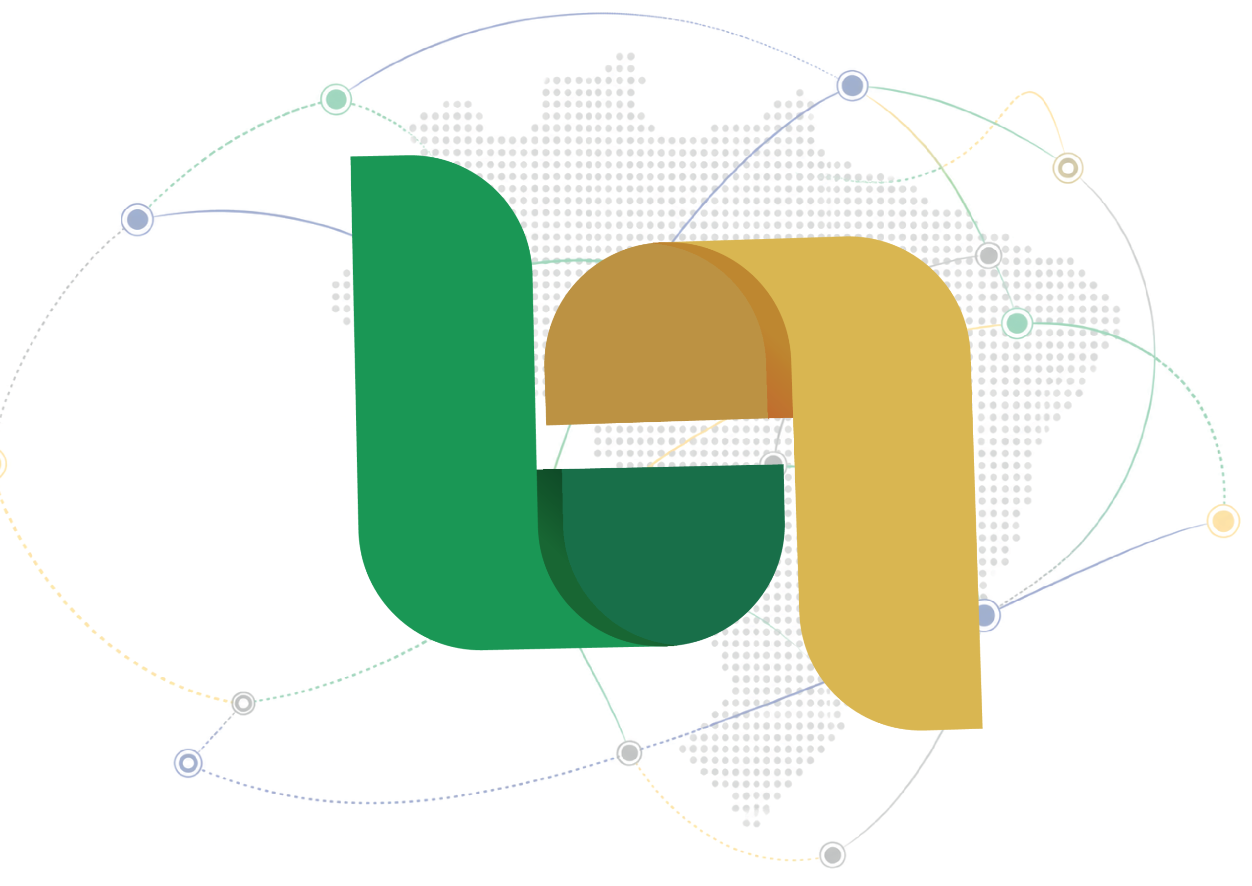 Símbolo do Movimento Brasil Legal sobre mapa-múndi com rede de conexões